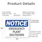 Signmission Emergency Plant Shutdown, 14 in W x Rectangle, Plastic OS-2PACK-NS-P-1014-L-11879 - alternate 4